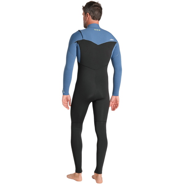 2026 C-Skins Heren Nuwave Session 3/2mm Borst Ritssluiting Wetsuit C-NSE32MCZ - Black / Steel Blue X / Lime